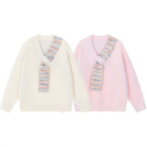 Damen Kuscheliger Pullover mit innovativem Schal-Detail R&B
