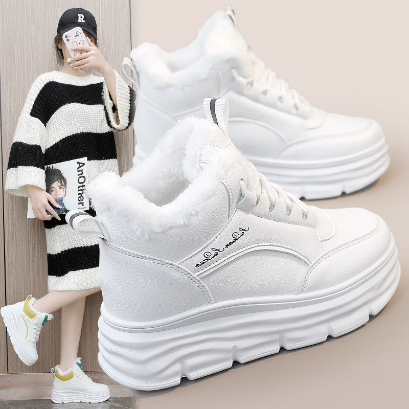 Damen High-Top Winter Sneakers mit weichem Fleece-Futter und rutschfester Sohle R&B