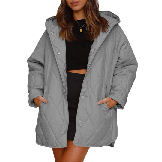 Damen warme Steppjacke mit Kapuze R&B
