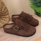 Damen Mokassins mit dekorativem Fransen-Design und verstellbarem Riemen R&B