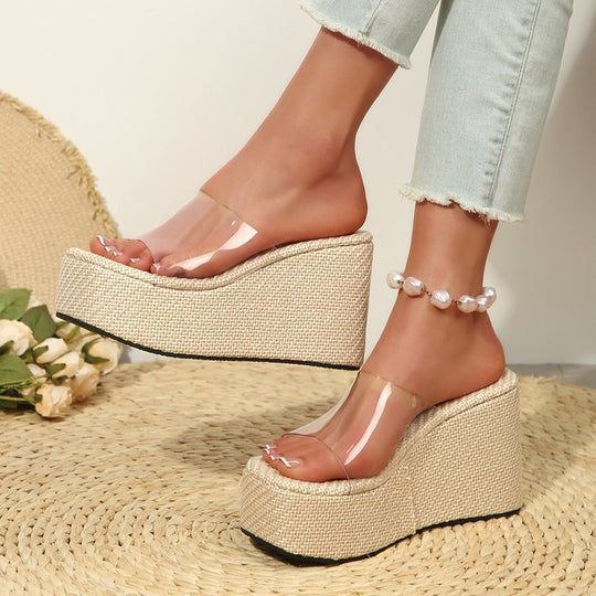 Damen Wedge-Pantoletten mit elegantem Stoffoberteil und komfortablem Fußbett R&B