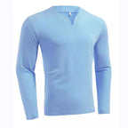 Herren nan Langarmshirt mit V-Ausschnitt Slim Fit Baumwollmix und elastischem Komfortbund R&B