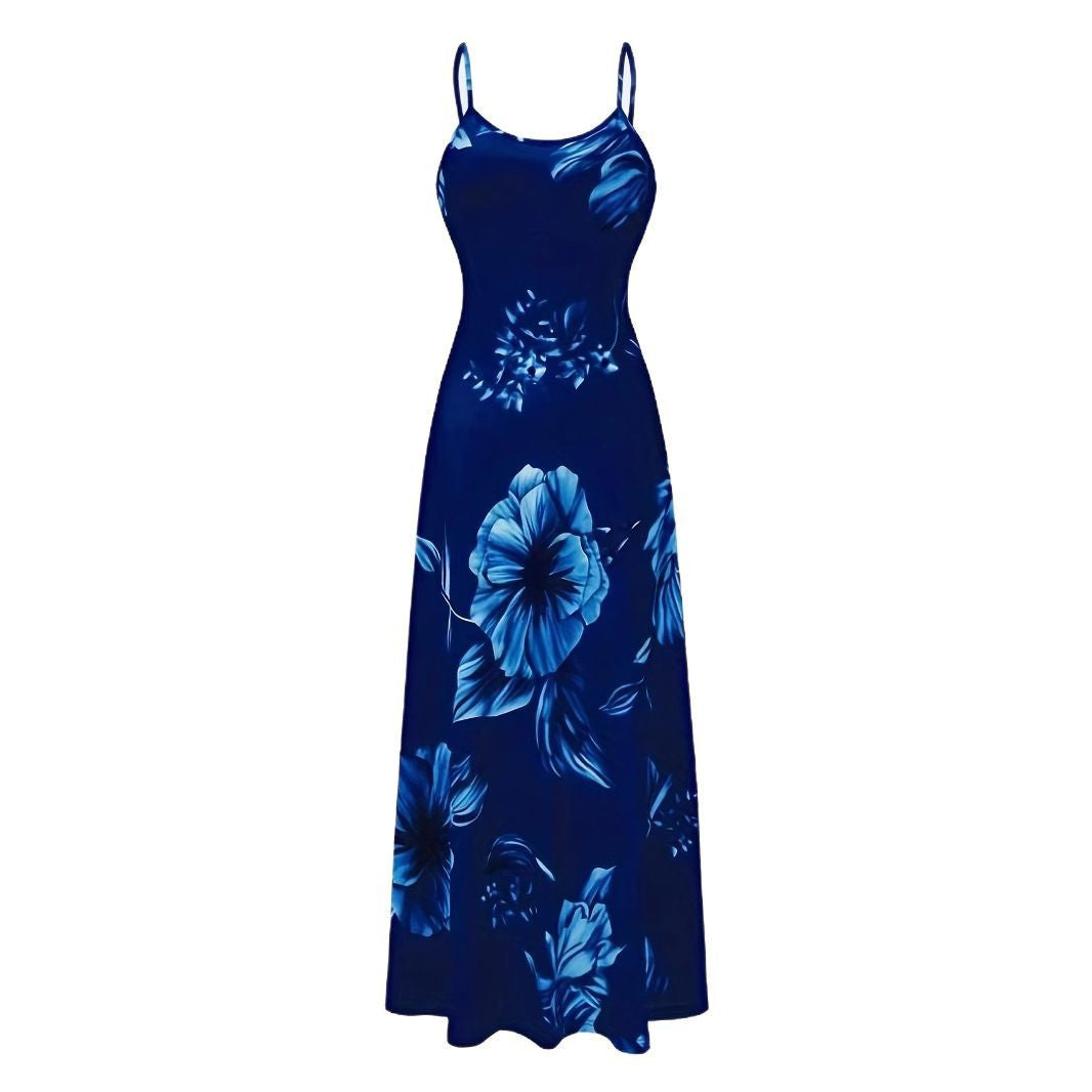 Damen Maxikleid mit floralem Design und dezentem Ausschnitt R&B