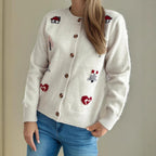 Damen Strickjacke mit kunstvollem Motiv R&B