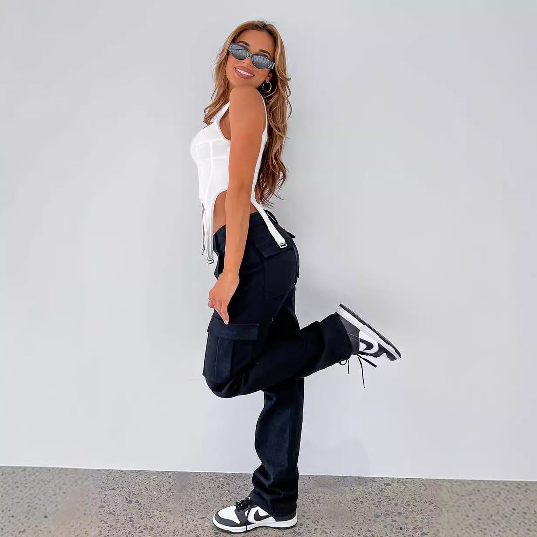 Damen Cargo-Hose im urbanen Stil mit funktionalen Taschen R&B