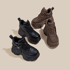 Damen Chunky Sneaker mit modischem Sternen-Design und extragroßer Sohle