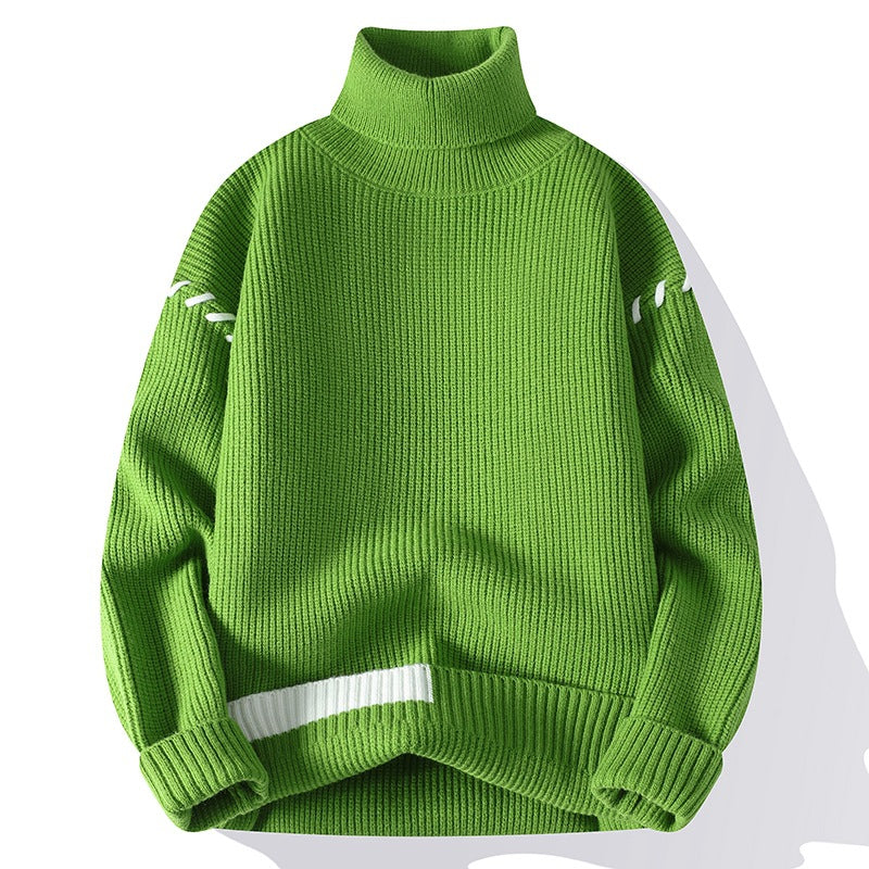 Damen Grober Rollkragenpullover mit dekorativen Ärmeldetails R&B