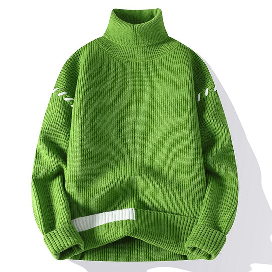 Damen Grober Rollkragenpullover mit dekorativen Ärmeldetails R&B