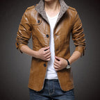 Herren Kunstlederjacke mit warmem Innenfutter
