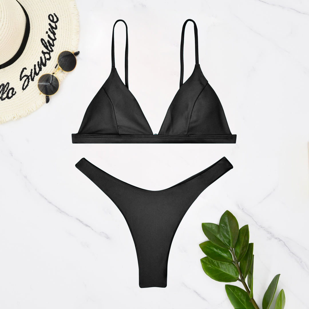 Damen Triangel-Bikini mit verstellbaren Trägern und minimalistischem Design R&B
