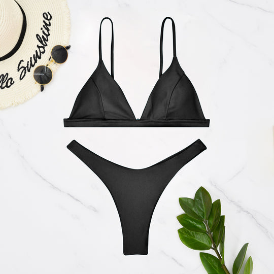 Damen Triangel-Bikini mit verstellbaren Trägern und minimalistischem Design R&B