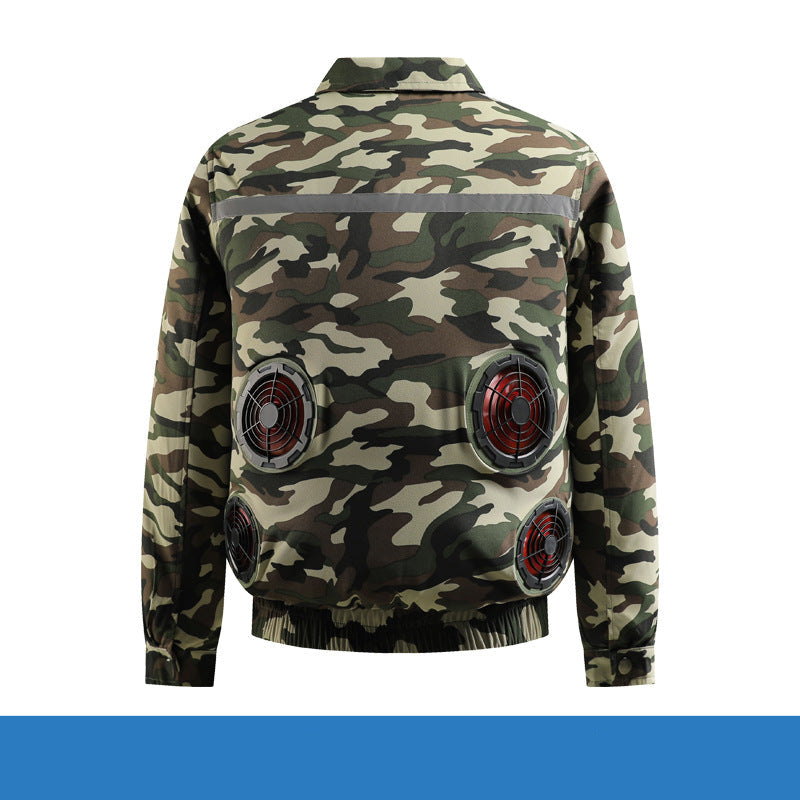 Unisex nan leichte Arbeitsschutz-Kühljacke mit vier integrierten Lüftern, atmungsaktivem Meshfutter und elastischem Saum R&B
