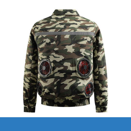 Unisex nan leichte Arbeitsschutz-Kühljacke mit vier integrierten Lüftern, atmungsaktivem Meshfutter und elastischem Saum R&B