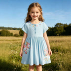 Mädchen Sommerkleid mit gesticktem Einhornmotiv R&B