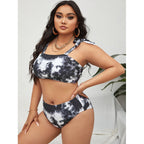 Damen Bikini-Set mit hohem Bund und trendy Crop-Oberteil R&B