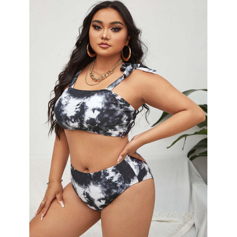 Damen Bikini-Set mit hohem Bund und trendy Crop-Oberteil R&B