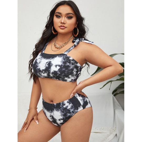 Damen Bikini-Set mit hohem Bund und trendy Crop-Oberteil R&B