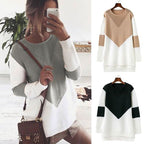 Damen Großer Strickpullover mit modernem geometrischen Design und atmungsaktiver Struktur R&B