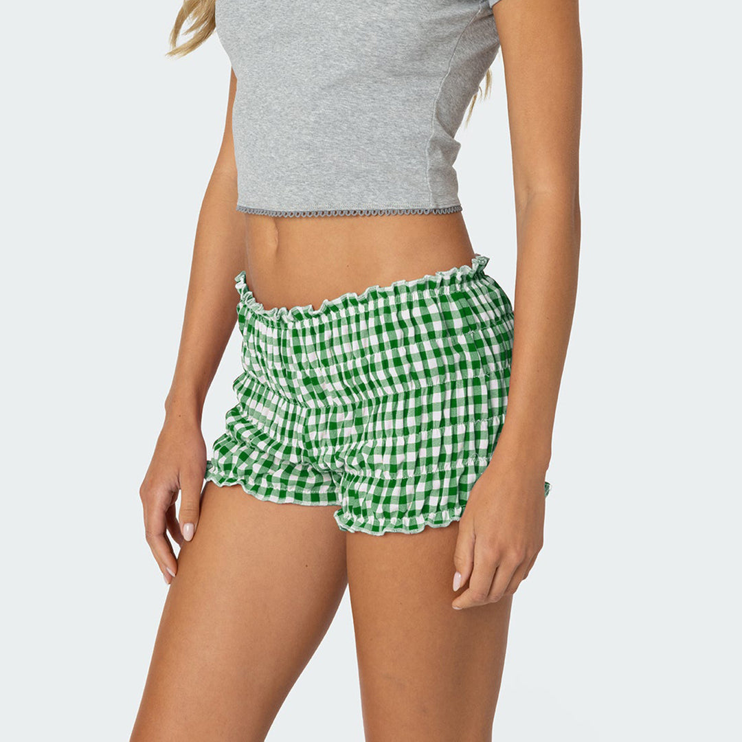 Damen Rüschen-Shorts im Vichy-Design R&B