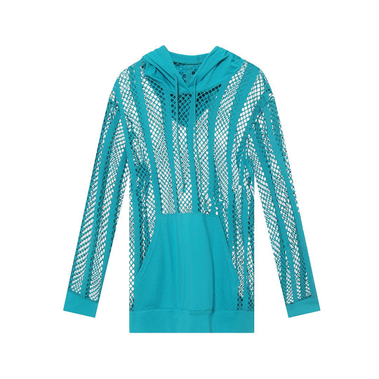 Damen Sportlicher Kapuzenpullover mit Luftmesh von R&B