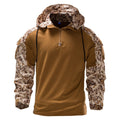 Herren taktisches Langarmshirt mit Kapuze und camouflierter Armgestaltung