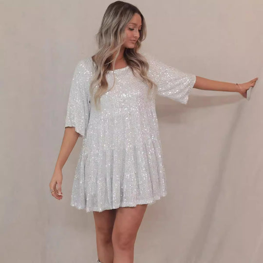 Damen Glitzerndes Kurzkleid R&B