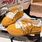 Damen modische Sneakers mit geflochtenem Obermaterial und kontrastierenden Schnürsenkeln R&B