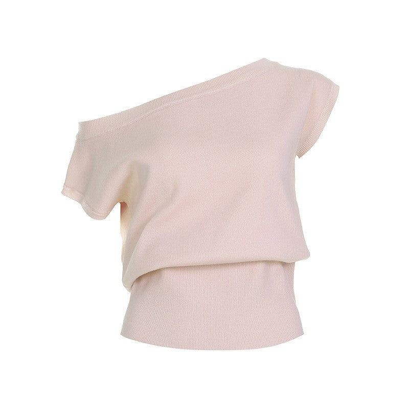 Damen asymmetrisches Kurzarmoberteil mit lässigem Schnitt und Kapuzendetail R&B