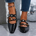 Damen Elegante Slingback-Ballerinas mit verziertem Riemen R&B
