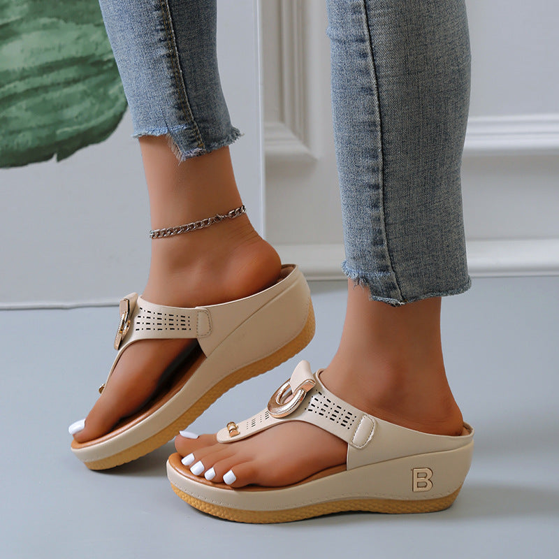Damen Wedge-Sandaletten mit luxuriösem Riemendesign und ergonomischem Fußbett R&B
