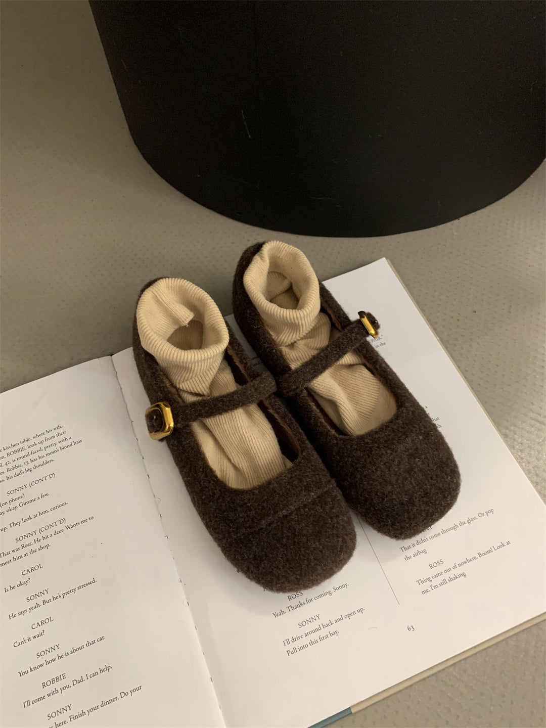 Damen Filz Ballerinas mit praktischem Riemchen und luxuriösem Innenfutter R&B