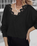 Damen Pullover mit eleganter Spitze und lässigem Schnitt R&B