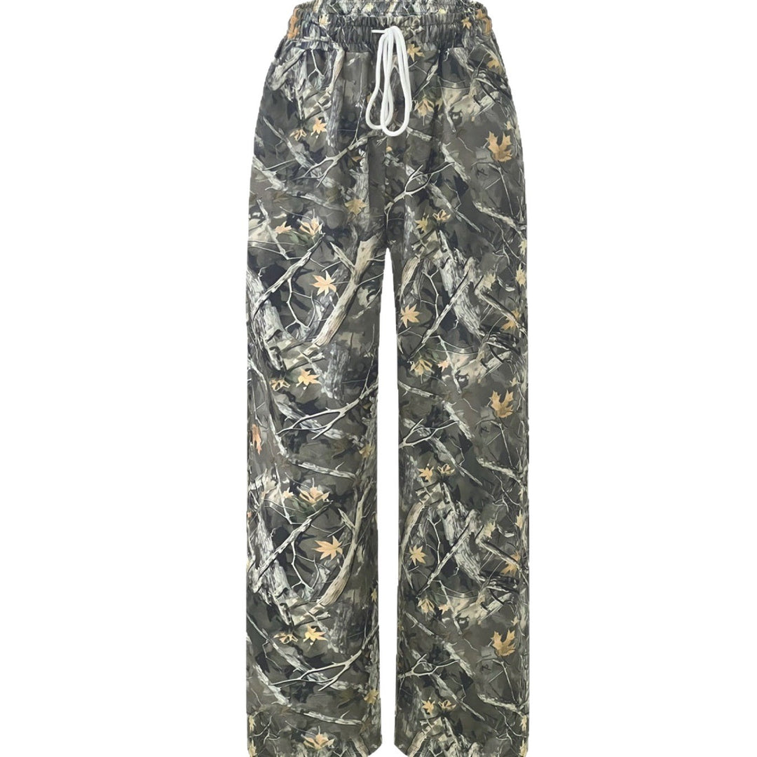 Damen Camouflage Palazzo-Hose mit elastischem Bund und komfortablem Schnitt R&B
