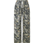 Damen Camouflage Palazzo-Hose mit elastischem Bund und komfortablem Schnitt R&B