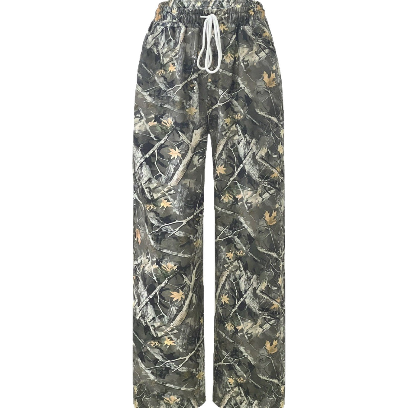 Damen Camouflage Palazzo-Hose mit elastischem Bund und komfortablem Schnitt R&B