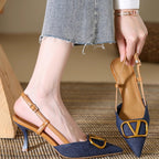 Damen Elegante Slingback-Pumps mit modischem Schnallen-Detail