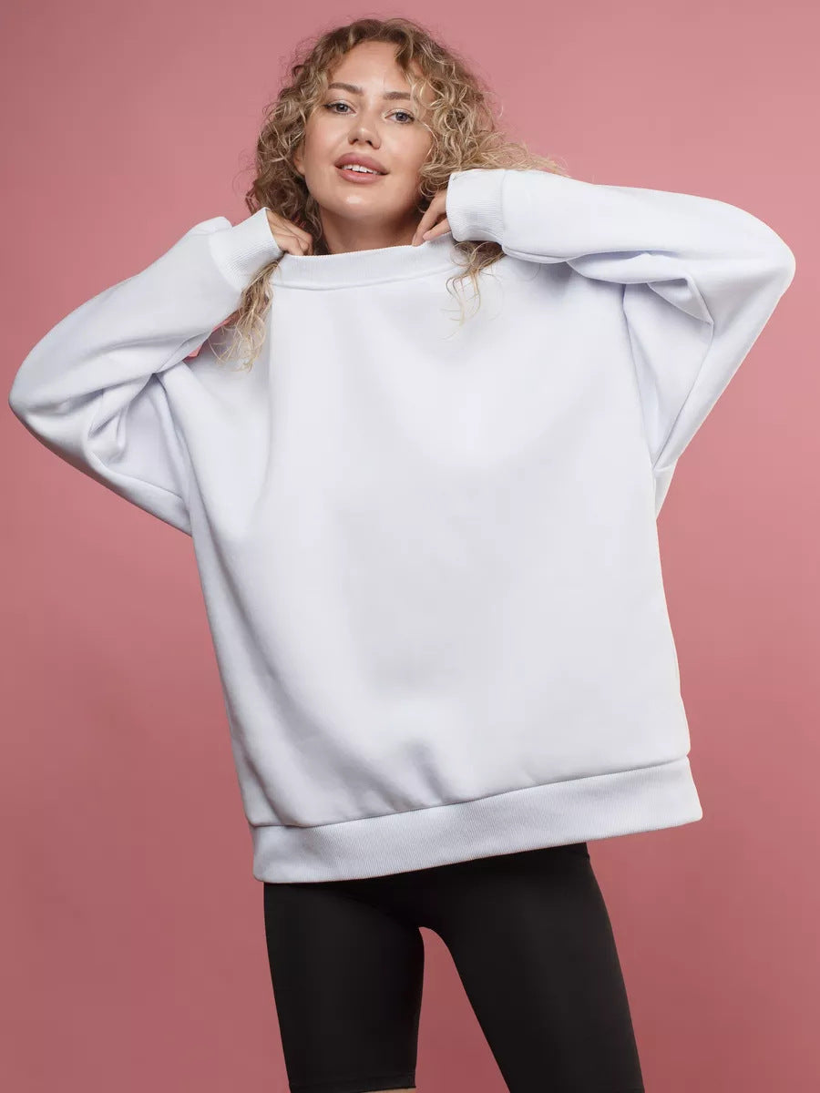 Damen Oversized Sweatshirt mit lässigem Schnitt und elastischen Bündchen R&B