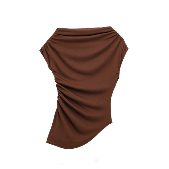 Damen elegantes Oberteil mit asymmetrischem Schnitt und Rüschendetails R&B