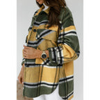 Damen Oversized Flanelljacke mit Karomuster und Taschen R&B
