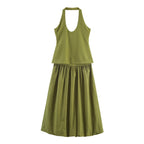 Damen Freizeit Set mit Neckholder und weitem Rock R&B
