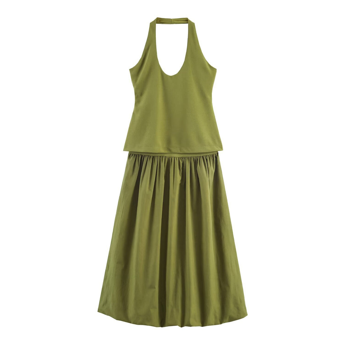 Damen Freizeit Set mit Neckholder und weitem Rock R&B