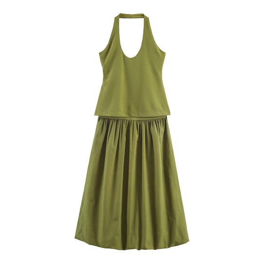 Damen Freizeit Set mit Neckholder und weitem Rock R&B