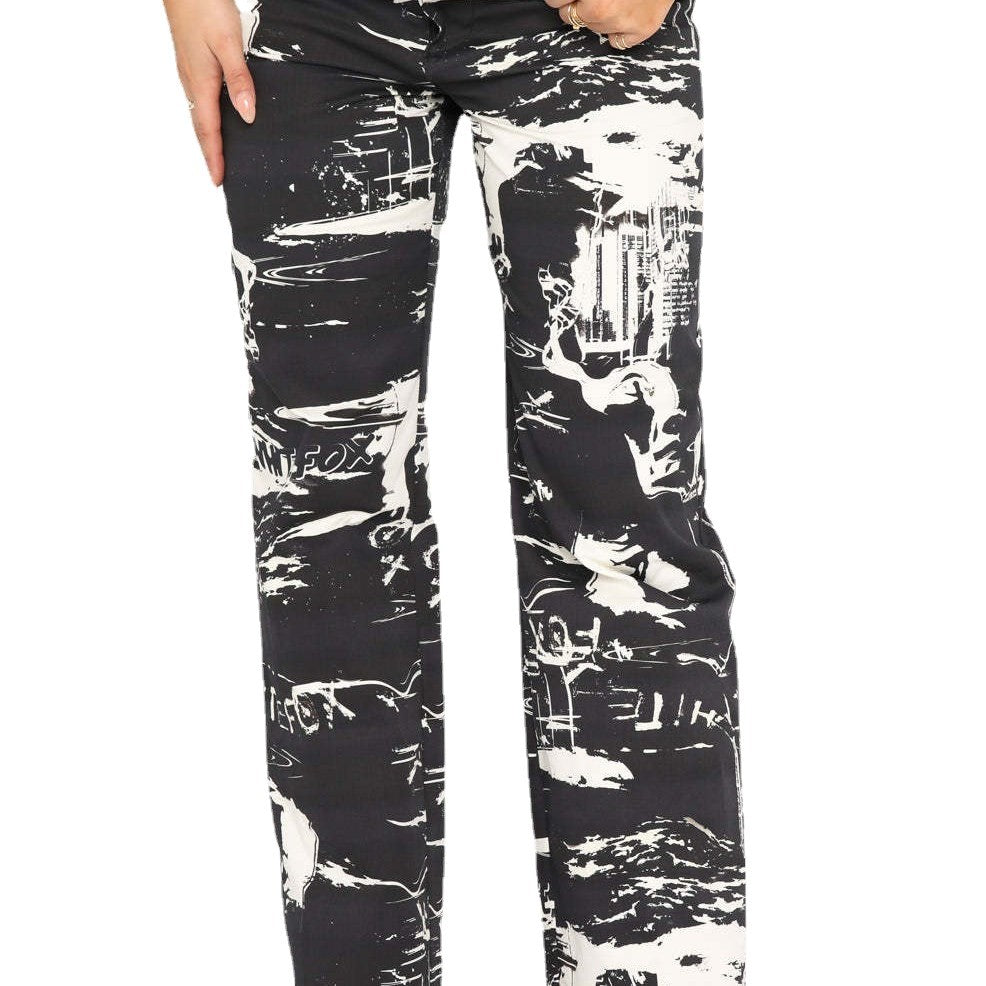 Damen lässige Cargo-Hose mit frischem botanischem Print R&B