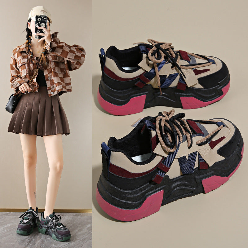 Damen Sportliche Chunky Sneakers mit innovativer Schnürtechnologie R&B