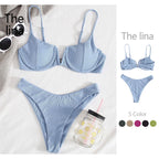 Damen Bügel-Bikini mit streifenförmigem Design R&B