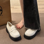 Damen modische Slip-On Loafer mit robustem Sohlenprofil und eleganter Lederausstattung R&B