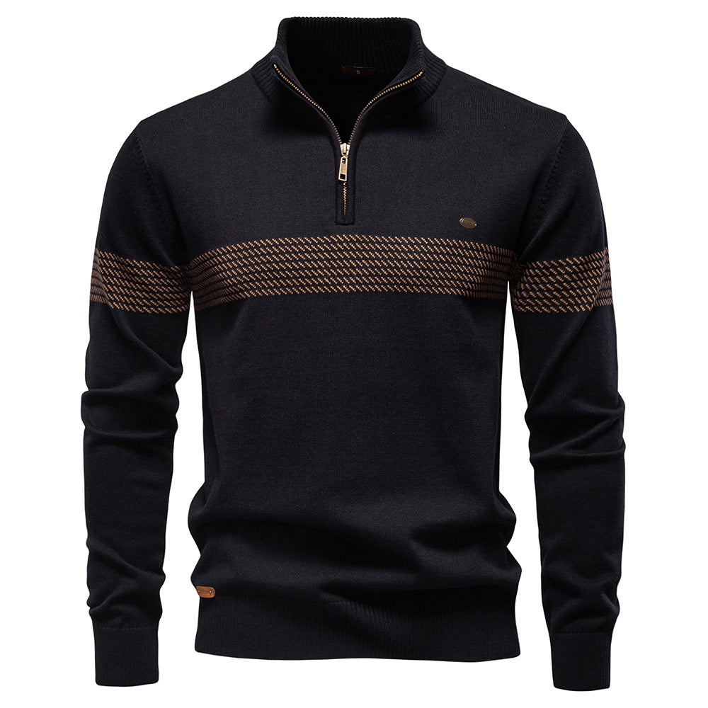 Herren Pullover mit Stehkragen und Reißverschluss