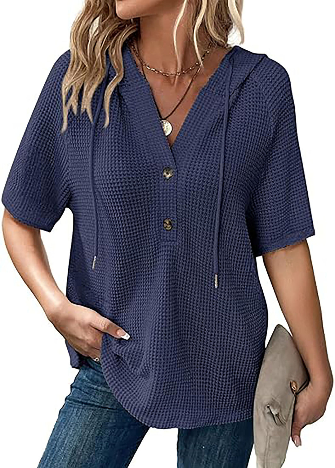 Damen Kapuzenshirt im Waffelmuster R&B