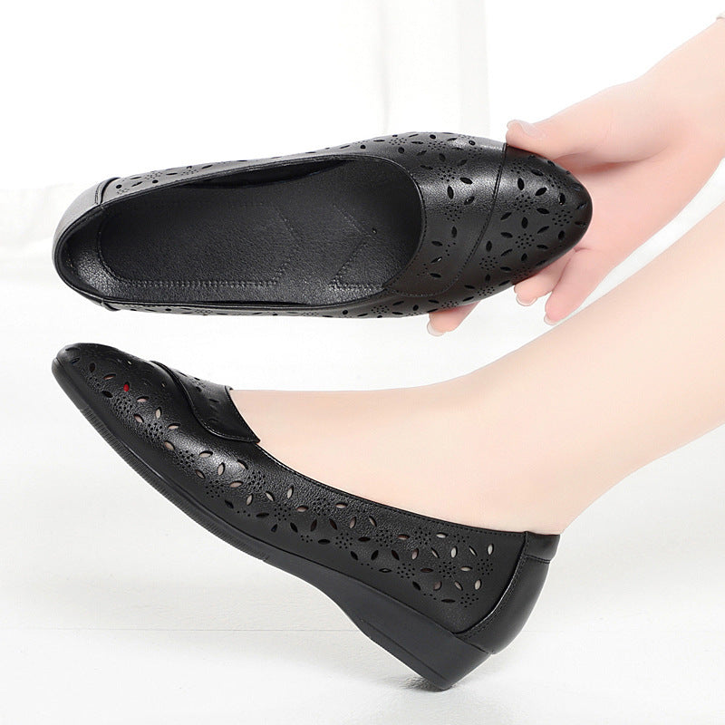 Damen Ballerinas mit filigranem Lochmuster und bequemem Fußbett R&B