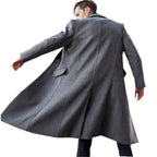 Herren eleganter lang geschnittener Wollmantel
